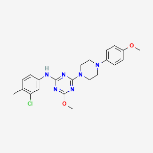 molecular formula C22H25ClN6O2 B3710614 N-(3-chloro-4-methylphenyl)-4-methoxy-6-[4-(4-methoxyphenyl)piperazin-1-yl]-1,3,5-triazin-2-amine 