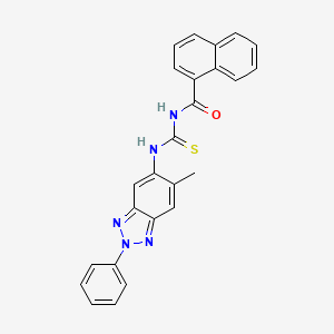 molecular formula C25H19N5OS B3710676 N-{[(6-methyl-2-phenyl-2H-1,2,3-benzotriazol-5-yl)amino]carbonothioyl}-1-naphthamide 
