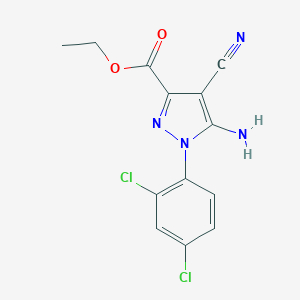 molecular formula C13H10Cl2N4O2 B371074 ethyl 5-amino-4-cyano-1-(2,4-dichlorophenyl)-1H-pyrazole-3-carboxylate 
