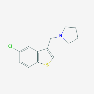 molecular formula C13H14ClNS B371079 1-[(5-Chloro-1-benzothien-3-yl)methyl]pyrrolidine 