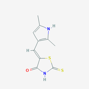 molecular formula C10H10N2OS2 B371104 5-[(2,5-dimethyl-1H-pyrrol-3-yl)methylene]-2-thioxo-1,3-thiazolidin-4-one 