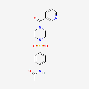 molecular formula C18H20N4O4S B3711431 N~1~-(4-{[4-(3-PYRIDYLCARBONYL)PIPERAZINO]SULFONYL}PHENYL)ACETAMIDE 