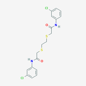 molecular formula C18H18Cl2N2O2S2 B371339 N-(3-chlorophenyl)-2-{[2-({[(3-chlorophenyl)carbamoyl]methyl}sulfanyl)ethyl]sulfanyl}acetamide CAS No. 222403-73-8