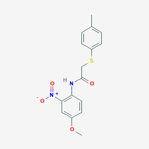 molecular formula C16H16N2O4S B371345 N-(4-methoxy-2-nitrophenyl)-2-[(4-methylphenyl)sulfanyl]acetamide CAS No. 331461-12-2