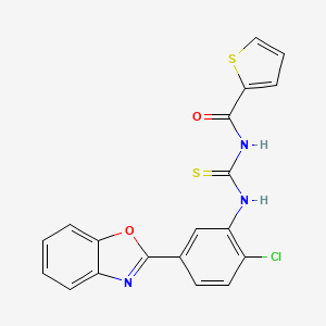 molecular formula C19H12ClN3O2S2 B3714262 N-({[5-(1,3-benzoxazol-2-yl)-2-chlorophenyl]amino}carbonothioyl)-2-thiophenecarboxamide 