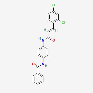 molecular formula C22H16Cl2N2O2 B3714678 N-[4-[[(E)-3-(2,4-dichlorophenyl)prop-2-enoyl]amino]phenyl]benzamide 