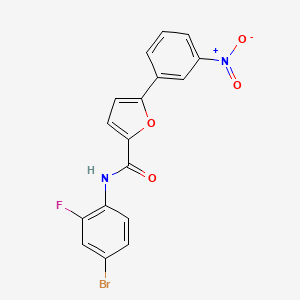 molecular formula C17H10BrFN2O4 B3714761 N-(4-bromo-2-fluorophenyl)-5-(3-nitrophenyl)furan-2-carboxamide 
