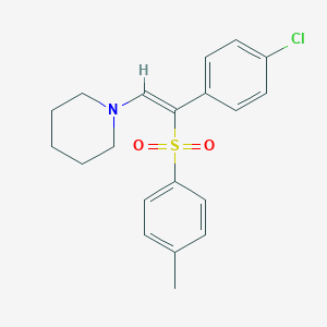 molecular formula C20H22ClNO2S B371487 1-(4-Chlorophenyl)-2-(1-piperidinyl)vinyl 4-methylphenyl sulfone 