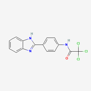 molecular formula C15H10Cl3N3O B3714916 N-[4-(1H-benzimidazol-2-yl)phenyl]-2,2,2-trichloroacetamide 
