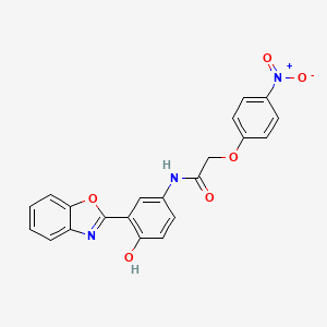 molecular formula C21H15N3O6 B3715052 N-[3-(1,3-benzoxazol-2-yl)-4-hydroxyphenyl]-2-(4-nitrophenoxy)acetamide 