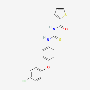 molecular formula C18H13ClN2O2S2 B3715074 N-{[4-(4-chlorophenoxy)phenyl]carbamothioyl}thiophene-2-carboxamide 