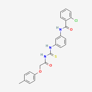 molecular formula C23H20ClN3O3S B3715097 2-CHLORO-N-[3-({[2-(4-METHYLPHENOXY)ACETAMIDO]METHANETHIOYL}AMINO)PHENYL]BENZAMIDE 