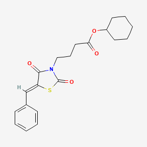 molecular formula C20H23NO4S B3715170 cyclohexyl 4-[(5Z)-5-benzylidene-2,4-dioxo-1,3-thiazolidin-3-yl]butanoate 