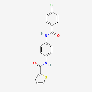 molecular formula C18H13ClN2O2S B3715236 N-[4-(4-CHLOROBENZAMIDO)PHENYL]THIOPHENE-2-CARBOXAMIDE 