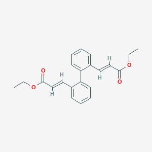 molecular formula C22H22O4 B371546 Biphenyl-2,2'-diacrylic acid, ethyl ester 