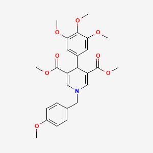 molecular formula C26H29NO8 B3715504 Dimethyl 1-(4-methoxybenzyl)-4-(3,4,5-trimethoxyphenyl)-1,4-dihydropyridine-3,5-dicarboxylate 