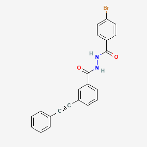 molecular formula C22H15BrN2O2 B3715736 N'-(4-bromobenzoyl)-3-(2-phenylethynyl)benzohydrazide 