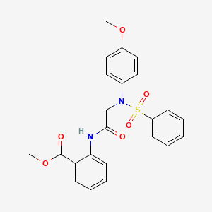 molecular formula C23H22N2O6S B3715770 methyl 2-{[N-(4-methoxyphenyl)-N-(phenylsulfonyl)glycyl]amino}benzoate 
