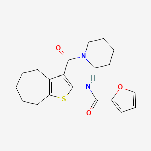 molecular formula C20H24N2O3S B3715843 N-[3-(piperidine-1-carbonyl)-5,6,7,8-tetrahydro-4H-cyclohepta[b]thiophen-2-yl]furan-2-carboxamide 