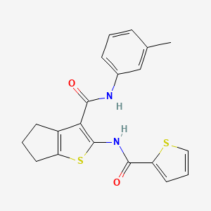 molecular formula C20H18N2O2S2 B3715853 N-{3-[(3-METHYLPHENYL)CARBAMOYL]-4H,5H,6H-CYCLOPENTA[B]THIOPHEN-2-YL}THIOPHENE-2-CARBOXAMIDE 