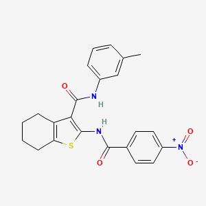 molecular formula C23H21N3O4S B3715876 N-(3-methylphenyl)-2-{[(4-nitrophenyl)carbonyl]amino}-4,5,6,7-tetrahydro-1-benzothiophene-3-carboxamide CAS No. 418793-53-0