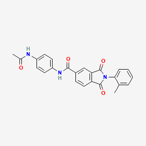 molecular formula C24H19N3O4 B3716040 N-[4-(acetylamino)phenyl]-2-(2-methylphenyl)-1,3-dioxo-5-isoindolinecarboxamide 