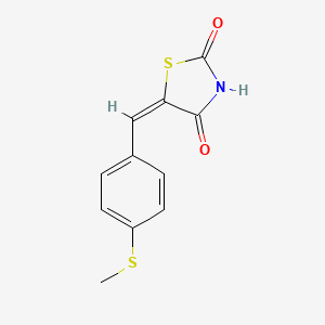 molecular formula C11H9NO2S2 B3716048 (5E)-5-[(4-methylsulfanylphenyl)methylidene]-1,3-thiazolidine-2,4-dione CAS No. 211388-25-9