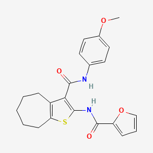molecular formula C22H22N2O4S B3716112 N-(3-{[(4-methoxyphenyl)amino]carbonyl}-5,6,7,8-tetrahydro-4H-cyclohepta[b]thien-2-yl)-2-furamide 