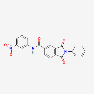 molecular formula C21H13N3O5 B3716119 N-(3-nitrophenyl)-1,3-dioxo-2-phenylisoindole-5-carboxamide 
