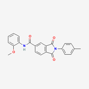 molecular formula C23H18N2O4 B3716140 N-(2-methoxyphenyl)-2-(4-methylphenyl)-1,3-dioxoisoindole-5-carboxamide 