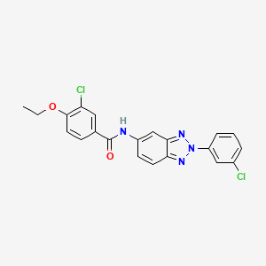molecular formula C21H16Cl2N4O2 B3716255 3-chloro-N-[2-(3-chlorophenyl)-2H-1,2,3-benzotriazol-5-yl]-4-ethoxybenzamide 