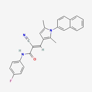 molecular formula C26H20FN3O B3716440 (2E)-2-cyano-3-[2,5-dimethyl-1-(naphthalen-2-yl)-1H-pyrrol-3-yl]-N-(4-fluorophenyl)prop-2-enamide 