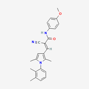 molecular formula C25H25N3O2 B3716441 (2E)-2-cyano-3-[1-(2,3-dimethylphenyl)-2,5-dimethyl-1H-pyrrol-3-yl]-N-(4-methoxyphenyl)prop-2-enamide CAS No. 5882-87-1