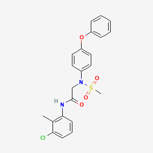 molecular formula C22H21ClN2O4S B3716505 N-(3-chloro-2-methylphenyl)-N~2~-(methylsulfonyl)-N~2~-(4-phenoxyphenyl)glycinamide 