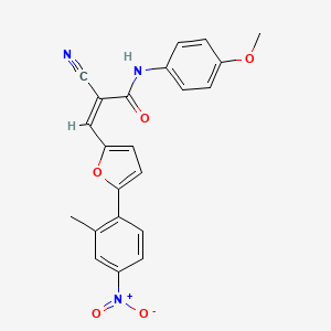 molecular formula C22H17N3O5 B3716512 2-cyano-N-(4-methoxyphenyl)-3-[5-(2-methyl-4-nitrophenyl)-2-furyl]acrylamide 