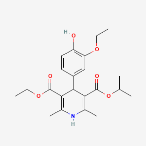 molecular formula C23H31NO6 B3716515 Dipropan-2-yl 4-(3-ethoxy-4-hydroxyphenyl)-2,6-dimethyl-1,4-dihydropyridine-3,5-dicarboxylate CAS No. 312937-53-4