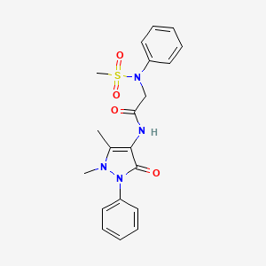 molecular formula C20H22N4O4S B3716532 N-(1,5-dimethyl-3-oxo-2-phenylpyrazol-4-yl)-2-(N-methylsulfonylanilino)acetamide 