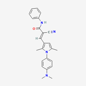 molecular formula C24H24N4O B3716540 (E)-2-cyano-3-[1-[4-(dimethylamino)phenyl]-2,5-dimethylpyrrol-3-yl]-N-phenylprop-2-enamide 