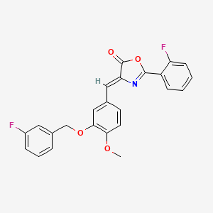 molecular formula C24H17F2NO4 B3716583 4-{3-[(3-fluorobenzyl)oxy]-4-methoxybenzylidene}-2-(2-fluorophenyl)-1,3-oxazol-5(4H)-one 
