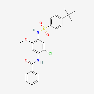 molecular formula C24H25ClN2O4S B3716658 N-[4-({[4-(TERT-BUTYL)PHENYL]SULFONYL}AMINO)-2-CHLORO-5-METHOXYPHENYL]BENZAMIDE 