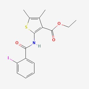 molecular formula C16H16INO3S B3716728 ETHYL 2-(2-IODOBENZAMIDO)-4,5-DIMETHYLTHIOPHENE-3-CARBOXYLATE 