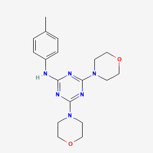 molecular formula C18H24N6O2 B3716735 N-(4-methylphenyl)-4,6-di-4-morpholinyl-1,3,5-triazin-2-amine 