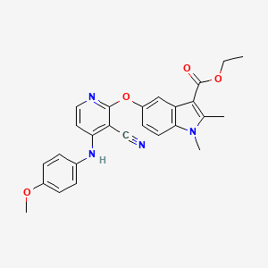 molecular formula C26H24N4O4 B3716752 Ethyl 5-[3-cyano-4-(4-methoxyanilino)pyridin-2-yl]oxy-1,2-dimethylindole-3-carboxylate 