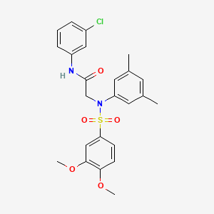 molecular formula C24H25ClN2O5S B3716801 N-(3-chlorophenyl)-2-(N-(3,4-dimethoxyphenyl)sulfonyl-3,5-dimethylanilino)acetamide 