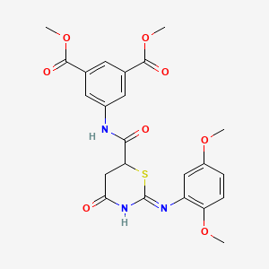 molecular formula C23H23N3O8S B3716918 dimethyl 5-(((2-((2,5-bis(methyloxy)phenyl)amino)-4-oxo-5,6-dihydro-4H-1,3-thiazin-6-yl)carbonyl)amino)-1,3-benzenedicarboxylate 