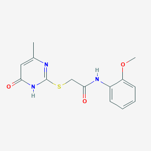 molecular formula C14H15N3O3S B3717030 N-(2-methoxyphenyl)-2-[(4-methyl-6-oxo-1,6-dihydropyrimidin-2-yl)sulfanyl]acetamide 