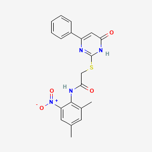 molecular formula C20H18N4O4S B3717137 N~1~-(2,4-DIMETHYL-6-NITROPHENYL)-2-[(4-HYDROXY-6-PHENYL-2-PYRIMIDINYL)SULFANYL]ACETAMIDE 