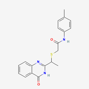 molecular formula C19H19N3O2S B3717216 N-(4-methylphenyl)-2-[1-(4-oxo-3H-quinazolin-2-yl)ethylsulfanyl]acetamide 