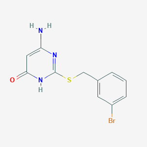 molecular formula C11H10BrN3OS B3717242 6-Amino-2-[(3-bromobenzyl)sulfanyl]pyrimidin-4-ol 