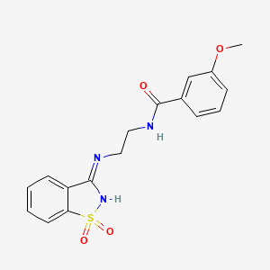 molecular formula C17H17N3O4S B3717272 N-{2-[(1,1-dioxido-1,2-benzisothiazol-3-yl)amino]ethyl}-3-methoxybenzamide 
